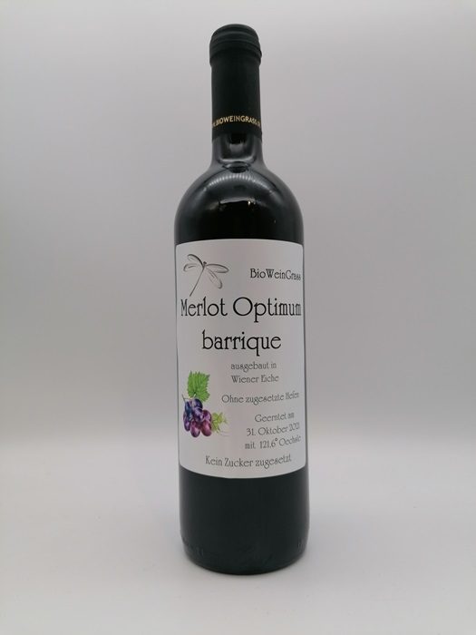 Merlot Optimum barrique | Jahrhundertwein Wiener Oechsle BioWeinGrass BioWeinGrass % Vol. 16 Biowein von 121,6° Eiche